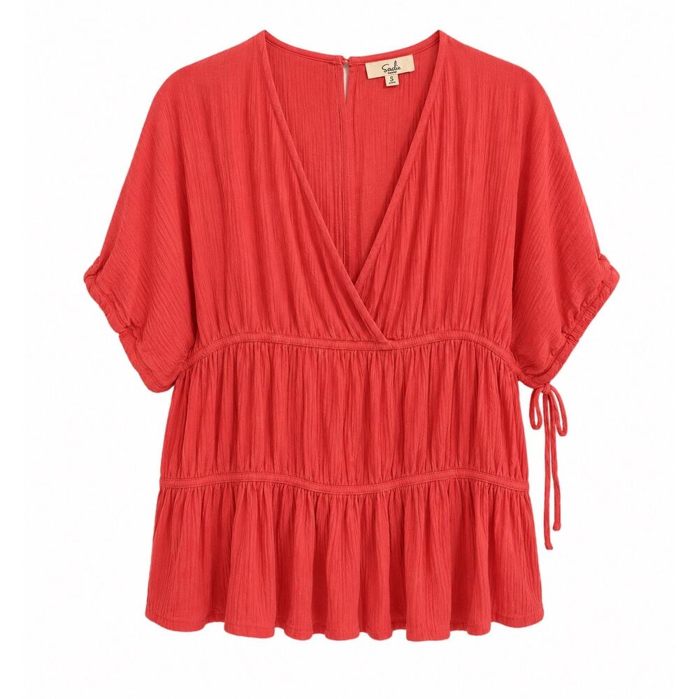 NWT Easel STYK #ET11918 Coral Orange Top/Cover up Size small